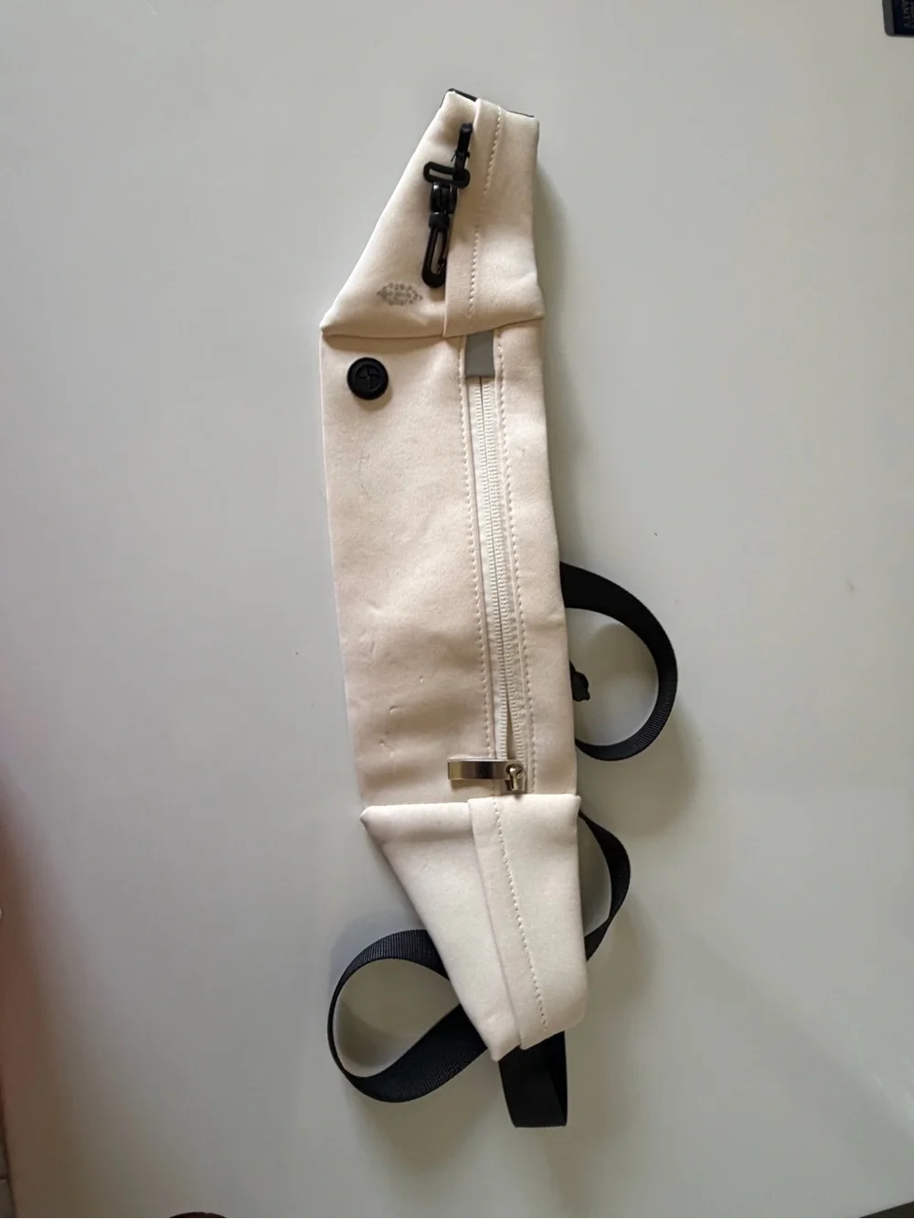 Free People Running Belt Bag Ivory Hands-Free Waist Pack Festival Travel